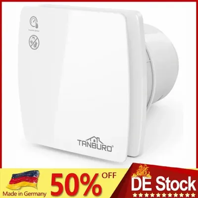 Produktbild von Badlüfter leise Ø 100mm mit Feuchtesensor Nachlauf Bad WC Wand Ventilator Abluft