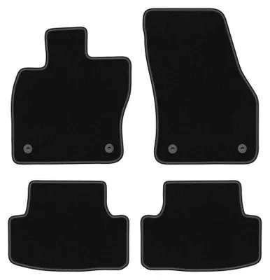 Image de Tapis de sol en moquette pour Seat Ateca 2016- (crossover) – jeu 4 pièces, noirs, sur mesure – Wielganizator BASIC