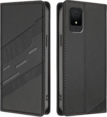 Immagine prodotto di Custodia per TCL 502, custodia a portafoglio in Finto cuoio con slot per schede e funzione stand Schwarz