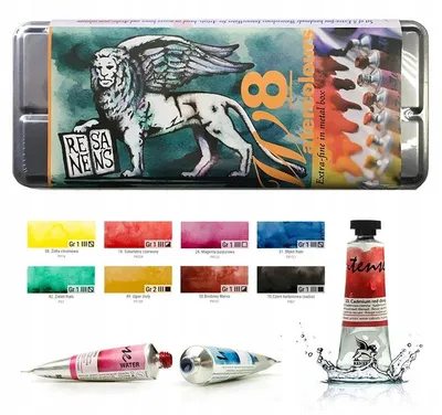 Produktbild von Renesans Intense Water Aquarellfarben Set 8 x 15 ml