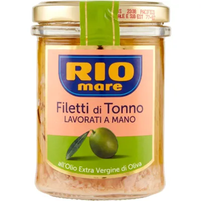 Produktbild von Thunfisch in Öl Filetti Di Tonno All'olio Extra Vergine D'Oliva 180g - Rio Mare