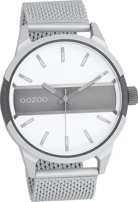 Immagine prodotto di Oozoo orologio da uomo a maglia metallica orologio analogico al quarzo bracciale argento Timepieces D2UOC11105