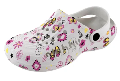 Produktbild von Damen Gartenclogs Clogs Pantoletten Bunte Blumen Weiß/Rosa/Gelb Gr. 37