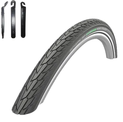 Produktbild von 1 x Schwalbe Road Cruiser Fahrradreifen K-Guard 28 x 1,40 (37-622) Schwarz/Reflex inkl. Reifenheber
