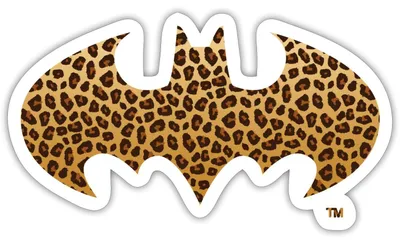 Produktbild von Spreadshirt Batman Leoprint Logo Sticker Aufkleber, 10 x 10 cm, Mattweiß
