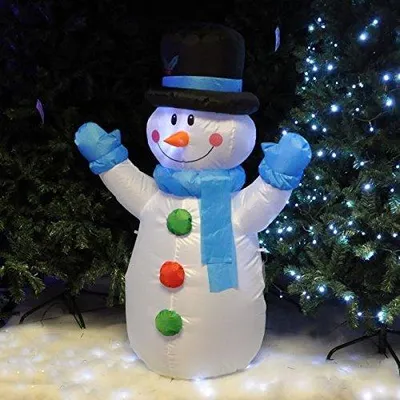 Aufblasbarer Schneemann mit LED, 1,2 m, Weihnachtsdekoration