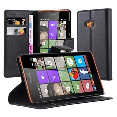 Image de Cadorabo Housse pour Nokia Lumia 540 Housse de protection en noir Etui pour téléphone portable Case Cover Fermeture magnétique