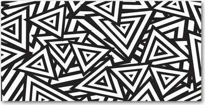Produktbild von Tulup® Glas-Bild - 100x50 -Wandkunst - Wandbild hinter gehärtetem Sicherheitsglas  - Sonstige - Dreiecke - Schwarzweiß