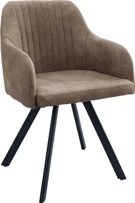 Produktbild von Stuhl LUCCA mit Armlehnen Mikrofaser taupe braun