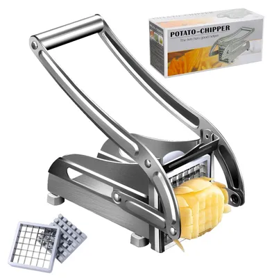Immagine prodotto di Solidchoice - Tagliapatate in acciaio inossidabile con 2 lame intercambiabili