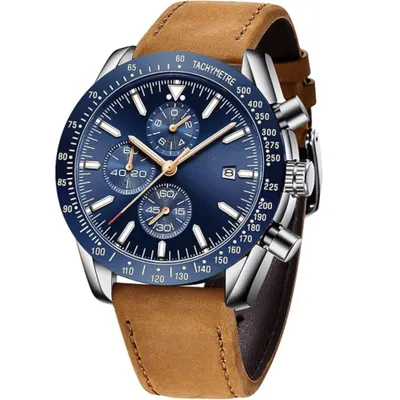Produktbild von Tyme Florence Herren Uhr Chronograph Analog Quarz 30m Wasserdicht Mit Datum Casual Armbanduhr für Männer in Geschenkbox