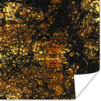 Produktbild von MuchoWow® Poster Marmor - Glitzer - Gold 50x50 cm - Wohnzimmerdekoration