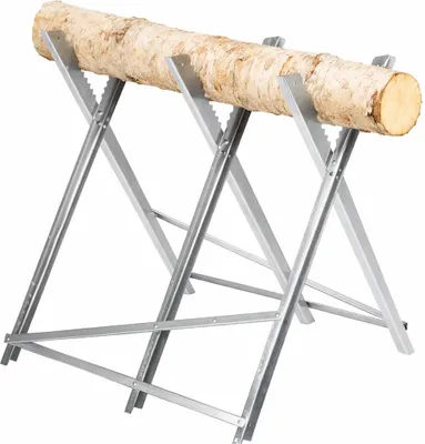 Zdjęcie produktu dla KRAFT&DELE | Stojak do pił łańcuchowych, maks. 120 kg, stojak do cięcia drewna, z 3 uchwytami i ząbkowaniem, składany stojak, odpowiedni do tartaków, warsztatów