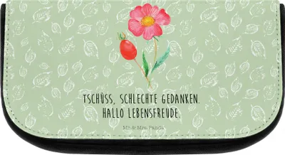 Produktbild von Mr. & Mrs. Panda kulturtäschchen Blume Hagebutte - Blattgrün - Geschenk, Kulturtasche, Beautytasche, Make-up Organizer, Garten, Schminktasche, Kosmetiktasche