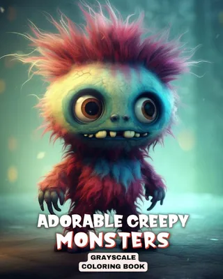 Produktbild von Adorable Creepy Monsters Greyscale Coloring Book