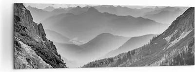 Produktbild von Bild auf Leinwand - Leinwandbild - Einteilig - Schwarzweiß Landschaft Berge - 160x50cm - Wand Bild - Wanddeko - Wandbilder - Leinwanddruck - Bilder - Wanddekoration - Leinwand bilder - AB160x50-4560