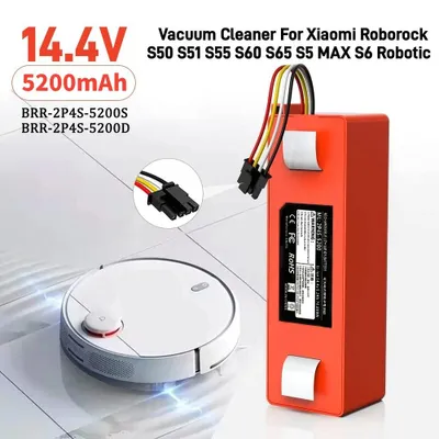 Image de Batterie de remplacement pour aspirateur robot - BRR-2P4S-5200S - Capacité : 5200 mAh - Lithium-ion - Tension : 14,4/14,8 V - Dimensions : 43 x 45 x 137 mm - Poids : 550 g