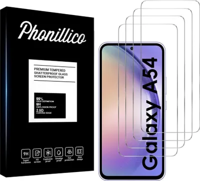 Immagine prodotto di Vetro temperato per Samsung Galaxy A54 5G [4 pezzi] Pellicola protettiva antigraffio resistente Phonillico®