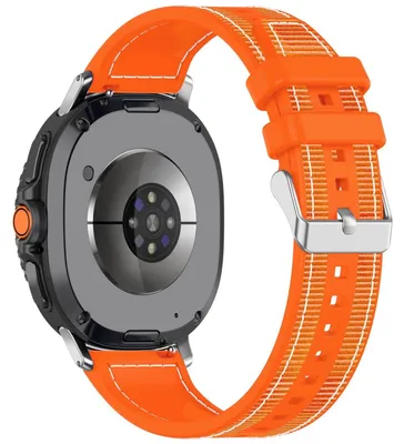 Obrázek produktu pro Pro Samsung Galaxy Watch 8 / 8 Classic xDfind Hybridní nylonový pletený silikonový řemínek Orange