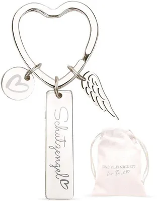Produktbild von Gelände Schutzengel Silber – Schlüsselanhänger Glücksbringer inkl. Geschenktasche – Schutzengel Geschenk Freundin Geburtstag, Führerschein bestanden Geschenk, Auto Schutzengel