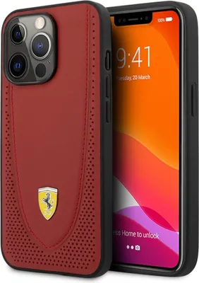 Image de Ferrari iPhone 13 Pro Backcover Case Stiched - Rouge