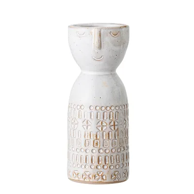 Produktbild von Bloomingville Vase weiß H=14,5cm Blumen Embla Tisch Deko Keramik modern Skandi