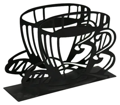 Serviettenhalter aus Metall, 14x10x4 cm, schwarz, modern