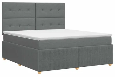 Immagine prodotto di vidaXL Letto a molle con materasso grigio scuro 160 x 200 cm in tessuto