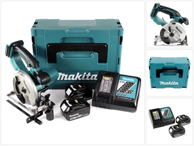 Produktbild von Makita DSS 501 RTJ 18V 136 mm Li-ion Akku Handkreissäge im Makpac + 2x 5,0 Ah Akku + Ladegerät