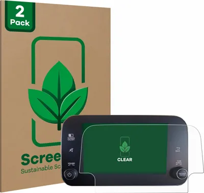 Produktbild von 2x ScreenLeaf Schutzfolie für Fiat Tipo 2016-2019 Uconnet 7" nachhaltiger Displayschutz Display Schutz Folie Klar Transparent