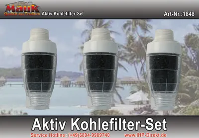 Produktbild von Mauk 3er Set Aktivkohlefilterfür Solardusche Zusatzfilter