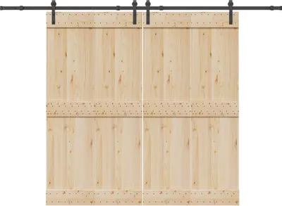 Immagine prodotto di vidaXL Set di ferramenta per porte scorrevoli 305 cm acciaio nero