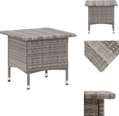Produktbild von vidaXL Teetisch Grau 50 x 50 x 47 cm Poly Rattan -  Gartentische