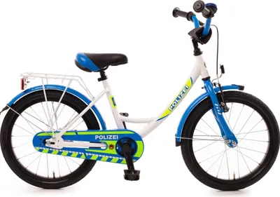 Produktbild von 16 Zoll Polizei Fahrrad mit Rücktrittbremse Kinderfahrrad ab 4 Jahre jungen Polizeifahrrad