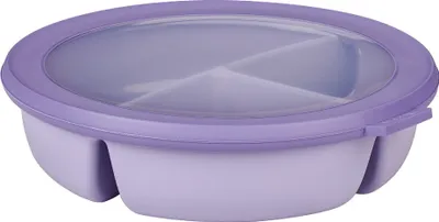 Zdjęcie produktu dla Mepal Mepal - Pojemnik do przechowywania żywności Multikom Cirqula - Miska Bento z 3 przegrodami - 250 ml, 250 ml i 500 ml - Okrągła - Żywy fiolet