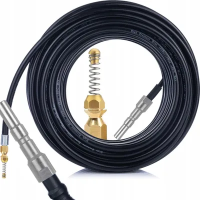 Image de Rosfix Tuyau de Débouchage 30 m – Pièce de Rechange pour Nettoyeurs Haute Pression Kranzle D12 et Nilfisk Alto KEW | 200 bar, 60 °C, Buse en Laiton