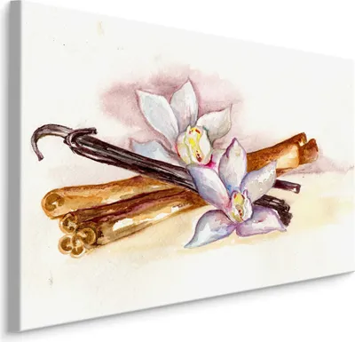 Produktbild von Fabelhafte Canvas LEINWAND BILDER 90x60 cm XXL Kunstdruck Esszimmer Vanille Aquarell