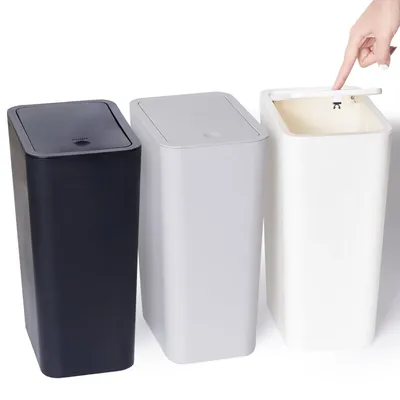 Immagine prodotto di Set di 3 piccoli contenitori per rifiuti con coperchio, capacità di 10 litri ciascuno
