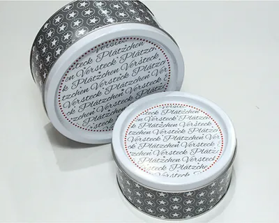 Produktbild von 2er-Set Gebäckdose Weihnachten "Plätzchenversteck" Metall 2Größen Keksdose
