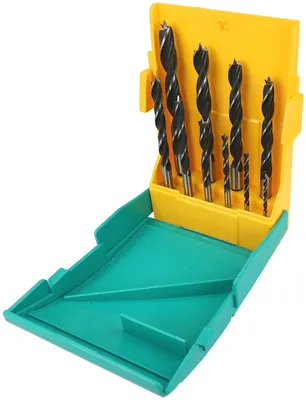 Obrázek produktu pro Sada vrtáků do dřeva, spirálových, 10 kusů, průměry od 3 mm do 12 mm