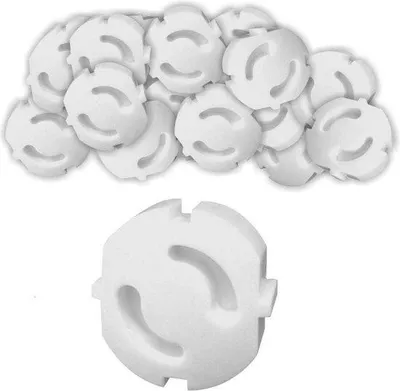 Image de Sécurité des prises électriques pour enfants - 10/20 pièces - Blanc - Protection pour bébés et jeunes enfants