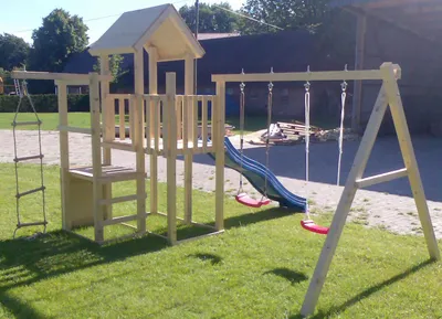 Produktbild von Kletterturm Holzturm Spielturm Kinder Schaukelgerüst - (3377)