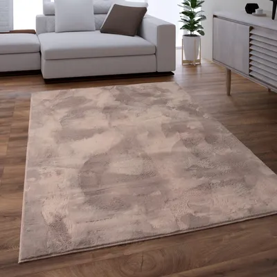 Produktbild von Teppich Kurzflor waschbar Einfarbig Wohnzimmer schmutzabweisend Taupe Rechteckig 140x200 | 100% Polyester | Florhöhe: 10 mm