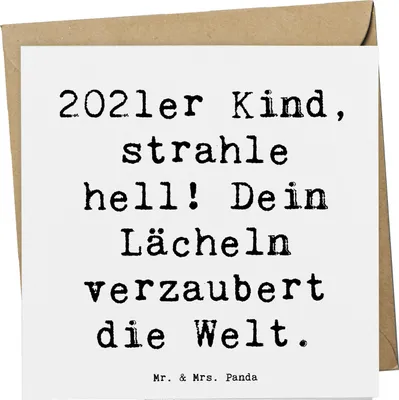 Produktbild von Mr. & Mrs. Panda Grußkarte Spruch 2021 Geburtstag - Weiß - Geschenk, anlasskarte, Happy Birthday, Glückwunschkarte, strahlendes Lächeln, Jubiläum, feiern, Geburtsjahr