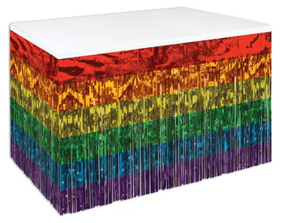 Tischrock Regenbogen 426,7x76,2 cm, 1-lagig, Metall-Kunststoff