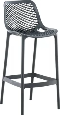 Image de In And OutdoorMatch Tabouret de bar Lisandro - 1 set - Ergonomique - Tabouret de bar cuisine ou cantine - Gris foncé - 75cm
