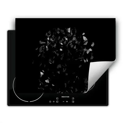 Immagine prodotto di DarHaus Piastra di copertura per stufa 80x52 cm Tappetino antiscivolo Roll-up, nero - Vetro