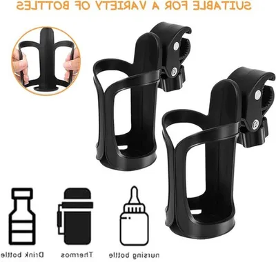 Praktischer Flaschenhalter für Kinderwagen und Fahrräder, 360° Rotation, geeignet für Flaschen und Kaffee, ideal für