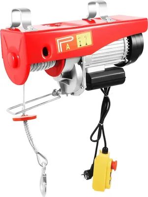 Immagine prodotto di Paranco elettrico a fune - PA1000 - Portata 1000 kg - Altezza di sollevamento 12 m - 1600 W - 220 V 50 Hz - Motore in rame - Rosso