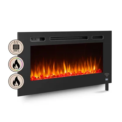 Image de Cheminée électrique BALDERIA Fiamma 40 - Cheminée encastrable - noir